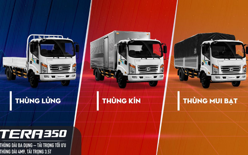 Xe tải Tera 350 đa dạng các loại thùng